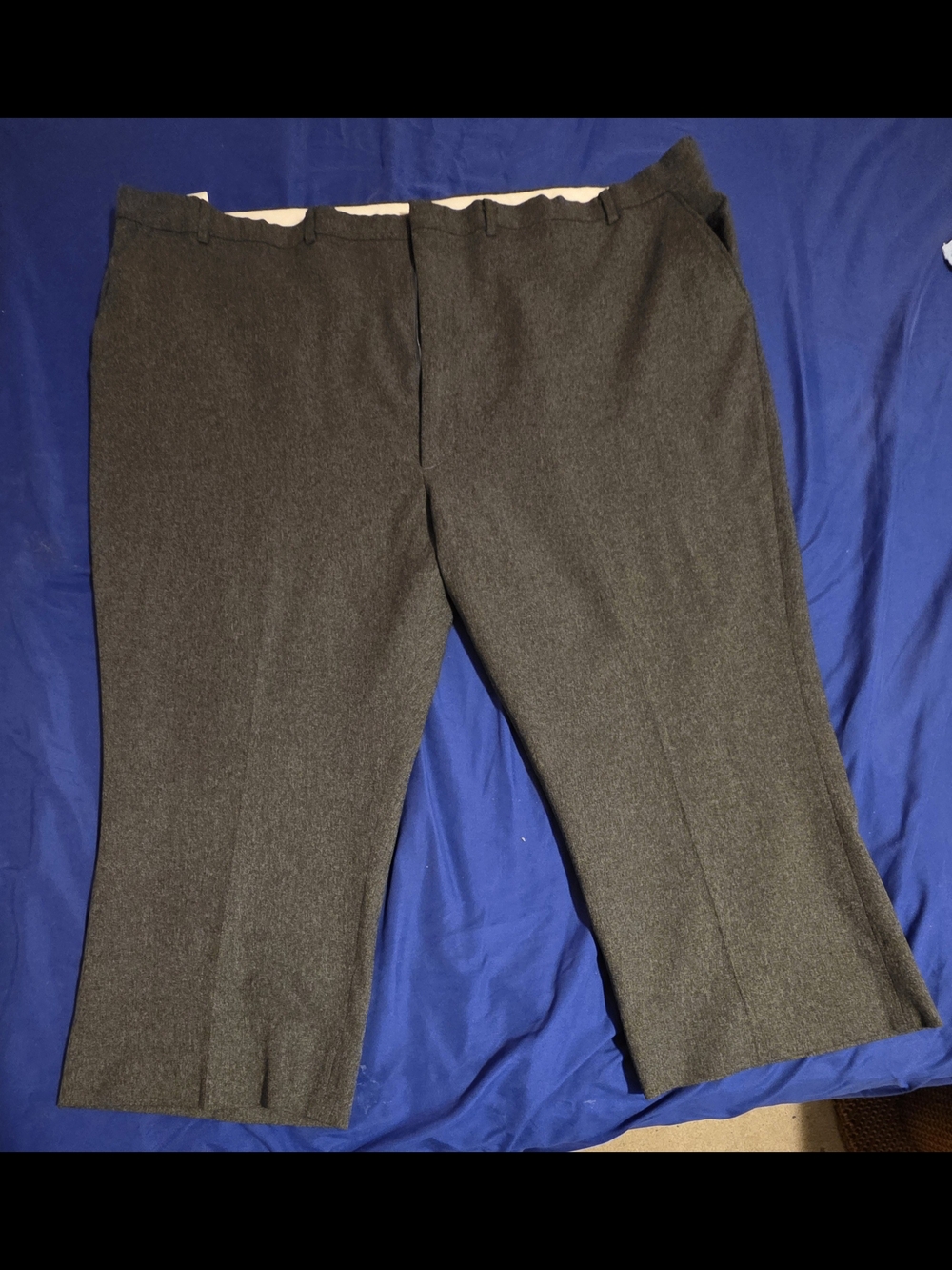 56 x 29 Big Men's Regular Classic Gray Polyester Dress Pants